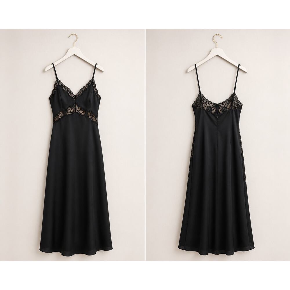 New Reformation Ericka Silk Dress black US4 - Picture 6 of 8